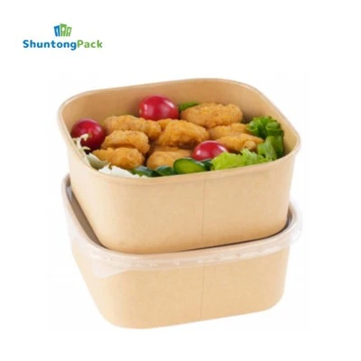 Bowlen Salad Papur Sgwâr